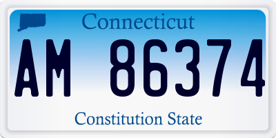 CT license plate AM86374