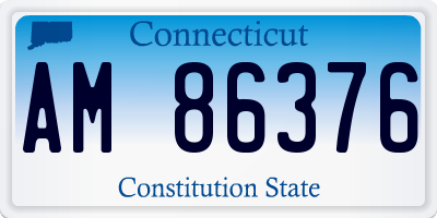 CT license plate AM86376