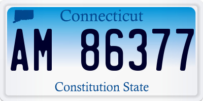 CT license plate AM86377