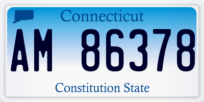 CT license plate AM86378