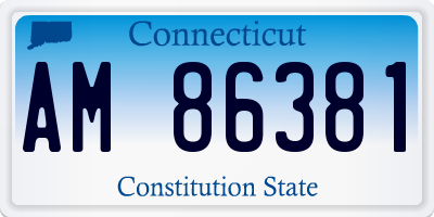 CT license plate AM86381
