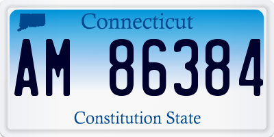 CT license plate AM86384