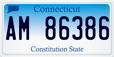 CT license plate AM86386