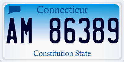 CT license plate AM86389