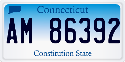 CT license plate AM86392