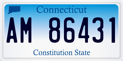 CT license plate AM86431