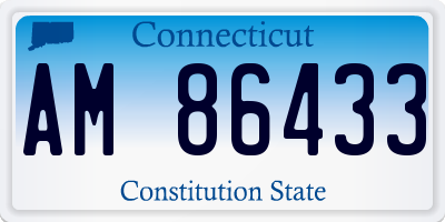 CT license plate AM86433