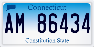 CT license plate AM86434