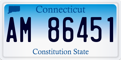 CT license plate AM86451