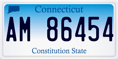 CT license plate AM86454