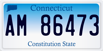 CT license plate AM86473
