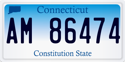 CT license plate AM86474