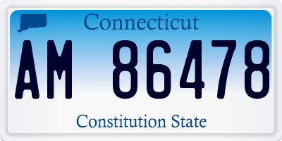 CT license plate AM86478