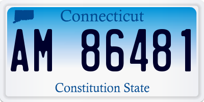 CT license plate AM86481