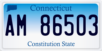CT license plate AM86503