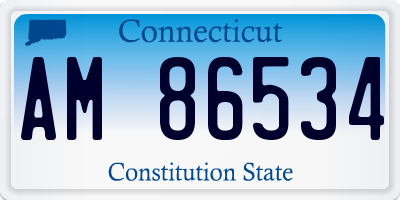 CT license plate AM86534