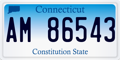 CT license plate AM86543