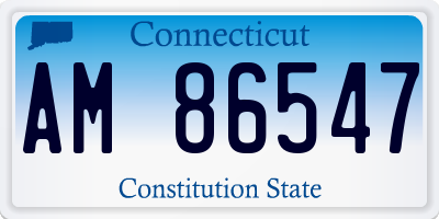 CT license plate AM86547