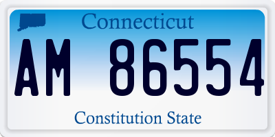 CT license plate AM86554