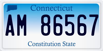 CT license plate AM86567