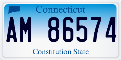 CT license plate AM86574