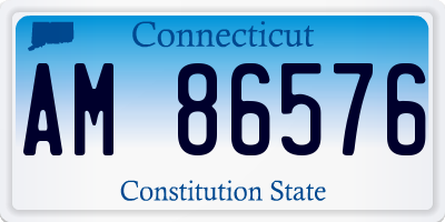 CT license plate AM86576