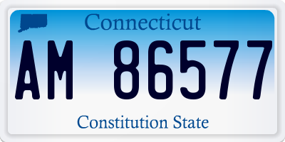 CT license plate AM86577