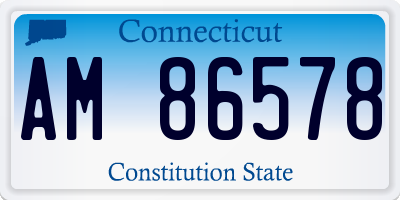CT license plate AM86578