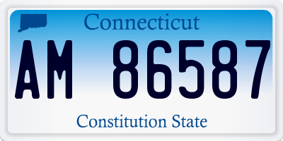 CT license plate AM86587
