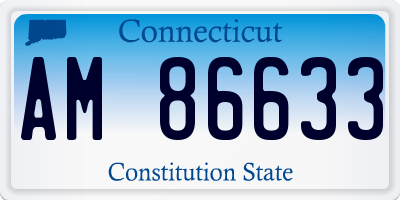 CT license plate AM86633