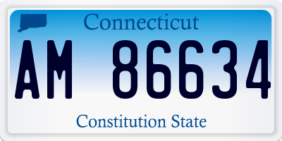 CT license plate AM86634