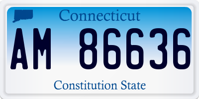 CT license plate AM86636