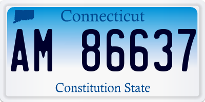 CT license plate AM86637