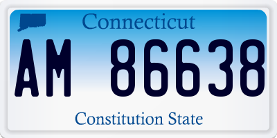 CT license plate AM86638