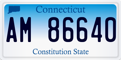 CT license plate AM86640