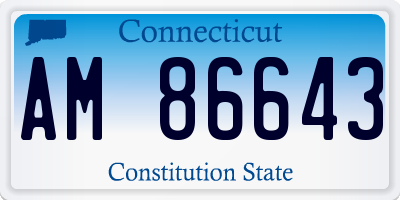 CT license plate AM86643