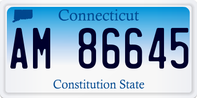 CT license plate AM86645