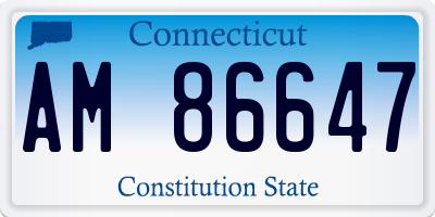 CT license plate AM86647