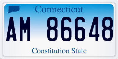 CT license plate AM86648