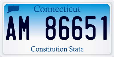 CT license plate AM86651