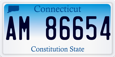 CT license plate AM86654