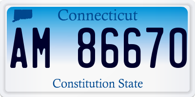 CT license plate AM86670