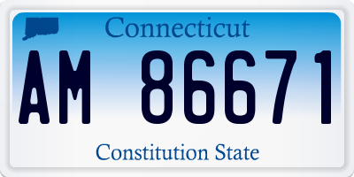 CT license plate AM86671
