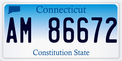 CT license plate AM86672