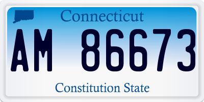 CT license plate AM86673