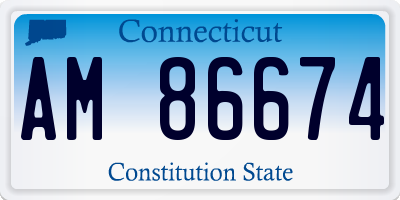 CT license plate AM86674