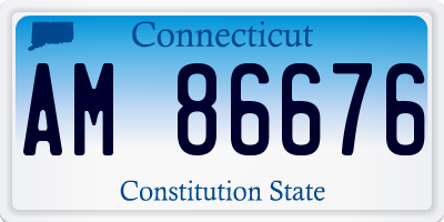CT license plate AM86676