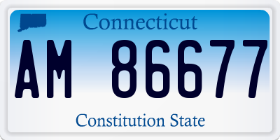 CT license plate AM86677