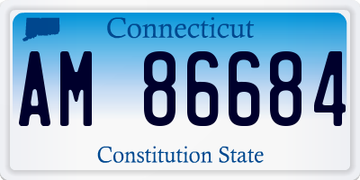 CT license plate AM86684