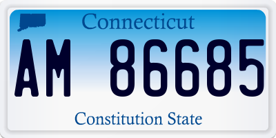 CT license plate AM86685